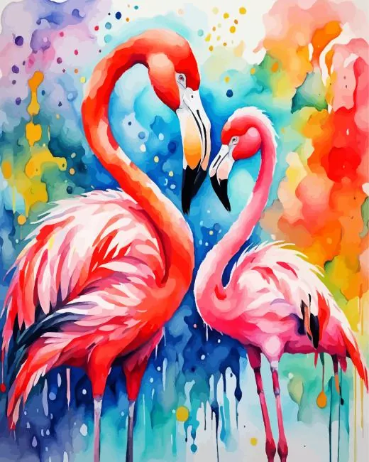 abstract flamingos paint by numbers Abstract Flamingos Paint By Numbers