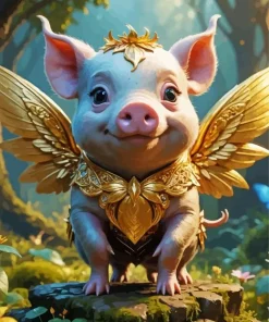 Adorable Fairy Pig Paint By Numbers