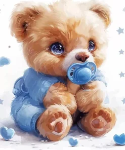 Adorable Nursery Bear Paint By Numbers