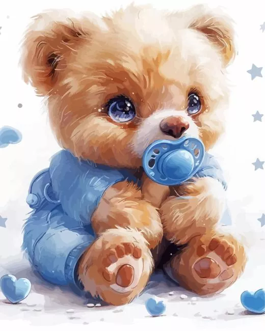 adorable nursery bear paint by numbers Adorable Nursery Bear Paint By Numbers