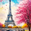 Eiffel Tower Spring Paint By Numbers