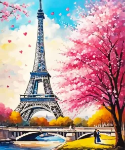 Eiffel Tower Spring Paint By Numbers
