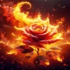 Fire Rose Art Paint By Numbers