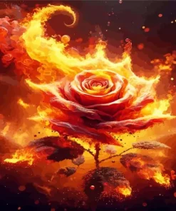 Fire Rose Art Paint By Numbers