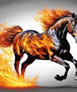 Aesthetic Flames Horse Art Paint By Numbers