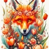 Floral Fox Art Paint By Numbers