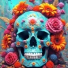 Aesthetic Floral Skull Paint By Numbers
