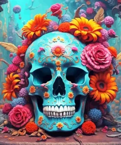 Aesthetic Floral Skull Paint By Numbers