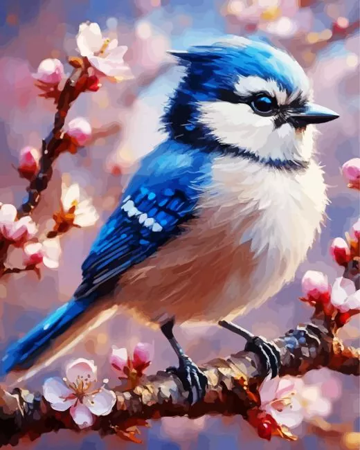 aesthetic florida blue jay art paint by number Florida Blue Jay Paint By Numbers