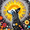Flower And Wolf Paint By Numbers