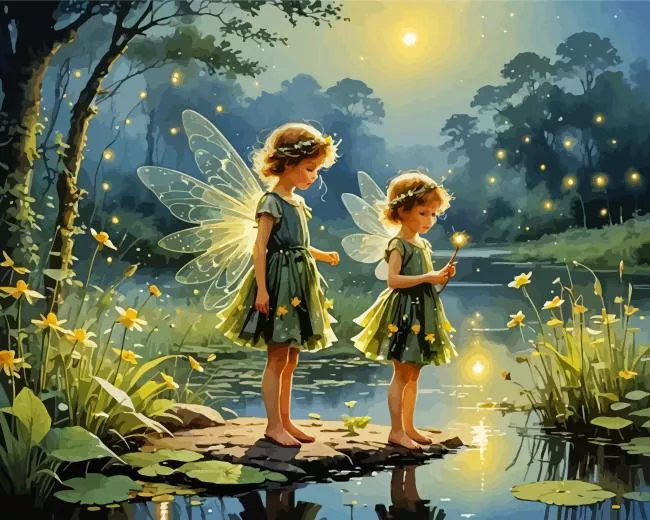 aesthetic flower fairies art paint by numbers Aesthetic Flower Fairies Paint By Numbers