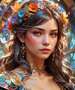 Flower Hair Art Paint By Numbers