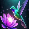 Flower Hummingbird Paint By Numbers