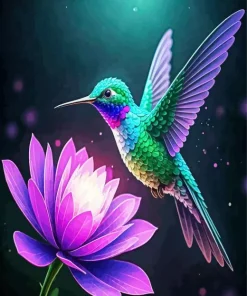 Flower Hummingbird Paint By Numbers