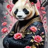 Aesthetic Flower Panda Paint By Numbers