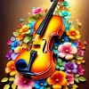 Flowers Violin Art Paint By Numbers