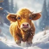 Fluffy Brown Cow Paint By Numbers