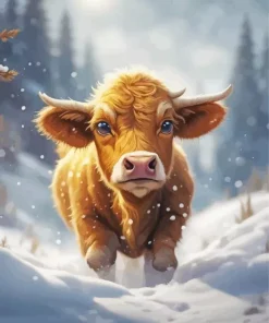 Fluffy Brown Cow Paint By Numbers