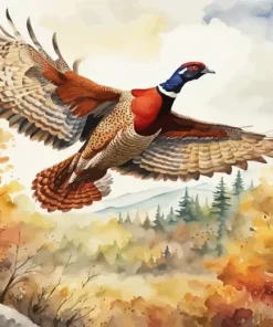 Flying Pheasant Art Paint By Numbers