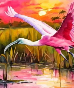 Aesthetic Flying Spoonbill Paint By Numbers