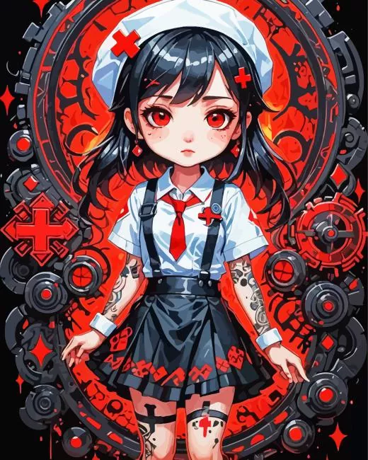 aesthetic nurse anime paint by numbers Aesthetic Nurse Anime Paint By Numbers