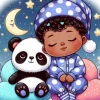Baby Boy And Panda Paint By Numbers