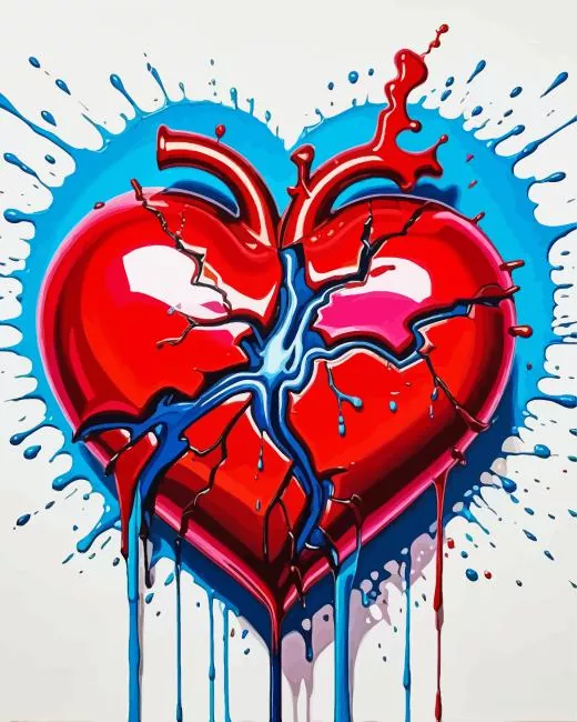 broken heart art paint by numbers Broken Heart Art Paint By Numbers
