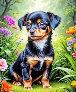 Brown Black Chiweenie Paint By Numbers