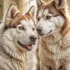 Brown White Huskies Paint By Numbers