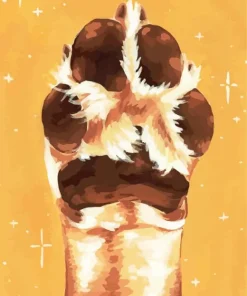 Brown Dog Paw Paint By Numbers