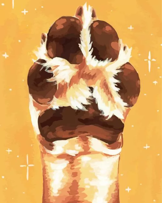 brown dog paw art paint by numbers Brown Dog Paw Paint By Numbers
