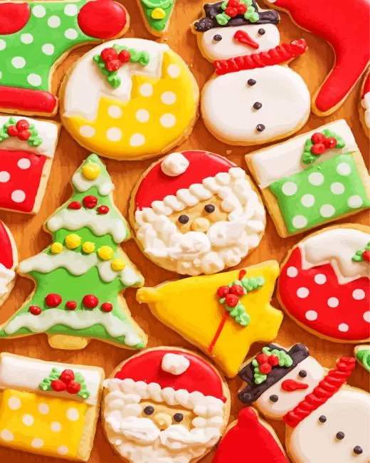 christmas cookies paint by number Christmas Cookies Paint By Numbers