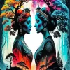 Princesses Silhouette Paint By Numbers