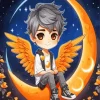 Angel Boy On Moon Paint By Numbers