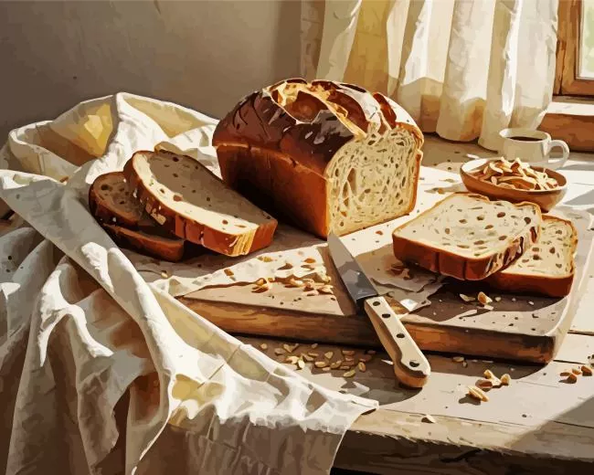 Baked Bread paint by number Baked Bread Paint By Numbers