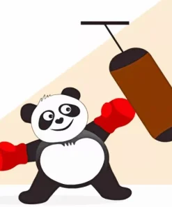 Cartoon Boxer Panda Paint By Numbers