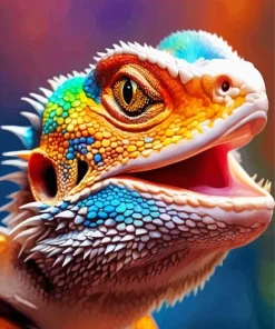 Colorful Bearded Dragon Paint By Numbers