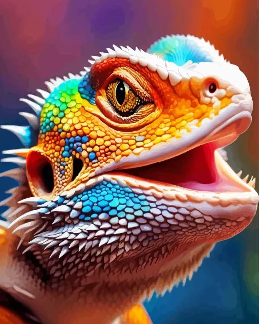 Colorful bearded dragon paint by numbers Colorful Bearded Dragon Paint By Numbers