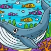 Easy Blue Whale Paint By Numbers
