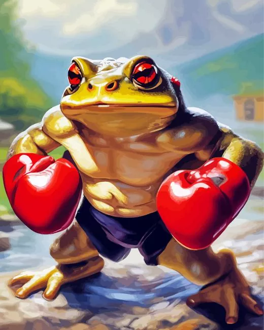 Frog Boxer paint by numbers Frog Boxer Paint By Numbers