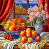 Fruit Bowl And Flowers Paint By Numbers