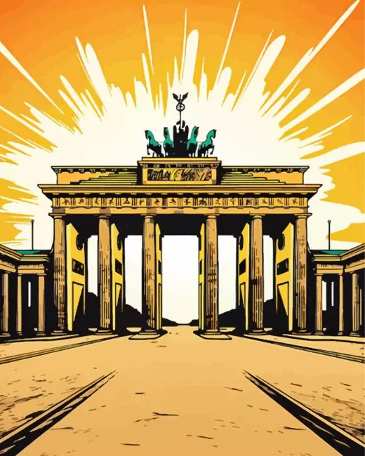 Illustration brandenburg gate art paint by numbers Brandenburg Gate Paint By Numbers