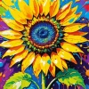 Abstract Sunflower Splash Paint By Numbers