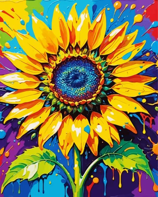 abstract sunflower splash paint by numbers Abstract Sunflower Splash Paint By Numbers
