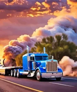 Aesthetic Blue Peterbilt Paint By Numbers