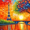 Eiffel Tower Sunset Paint By Numbers
