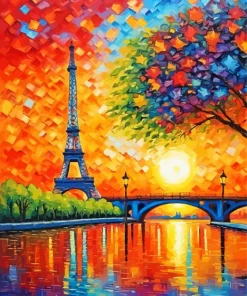 Eiffel Tower Sunset Paint By Numbers