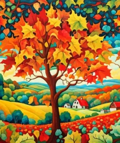 Aesthetic Fall Farm Paint By Numbers