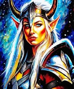 Female Elf Warrior Paint By Numbers