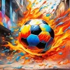 Flaming Soccer Ball Paint By Numbers